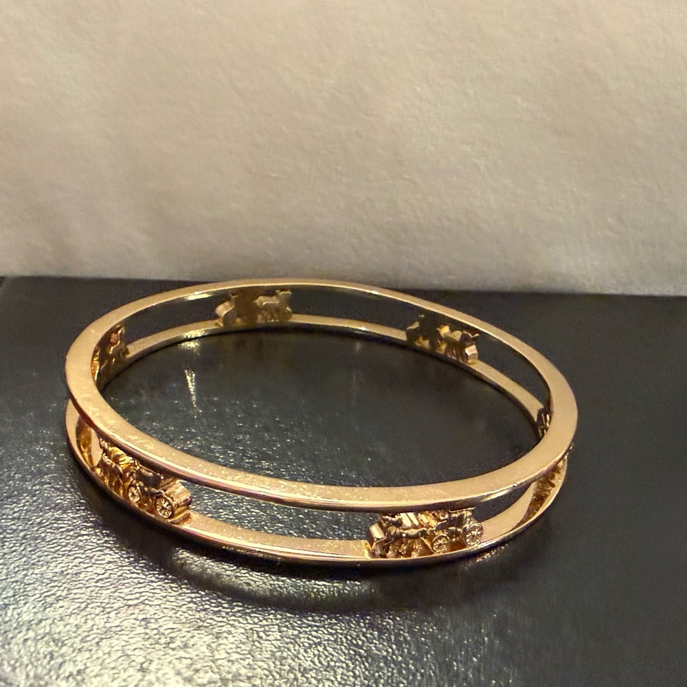 Coach Horse and Carriage Gold Bangle Bracelet